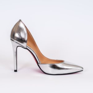 Дамски обувки IRIS SILVER, сребриста кожа, ток 100мм